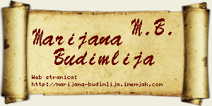 Marijana Budimlija vizit kartica